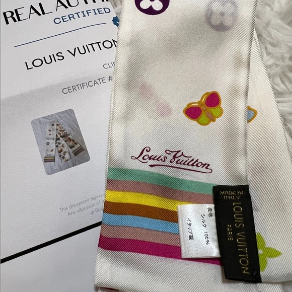 Preloved LOUIS VUITTON Silk Monogram Butterfly Bandeau - Picture 5 of 12